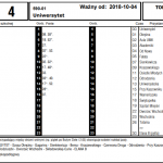 Odjazdy tramwajów linii nr 4 z pętli Uniwersytet